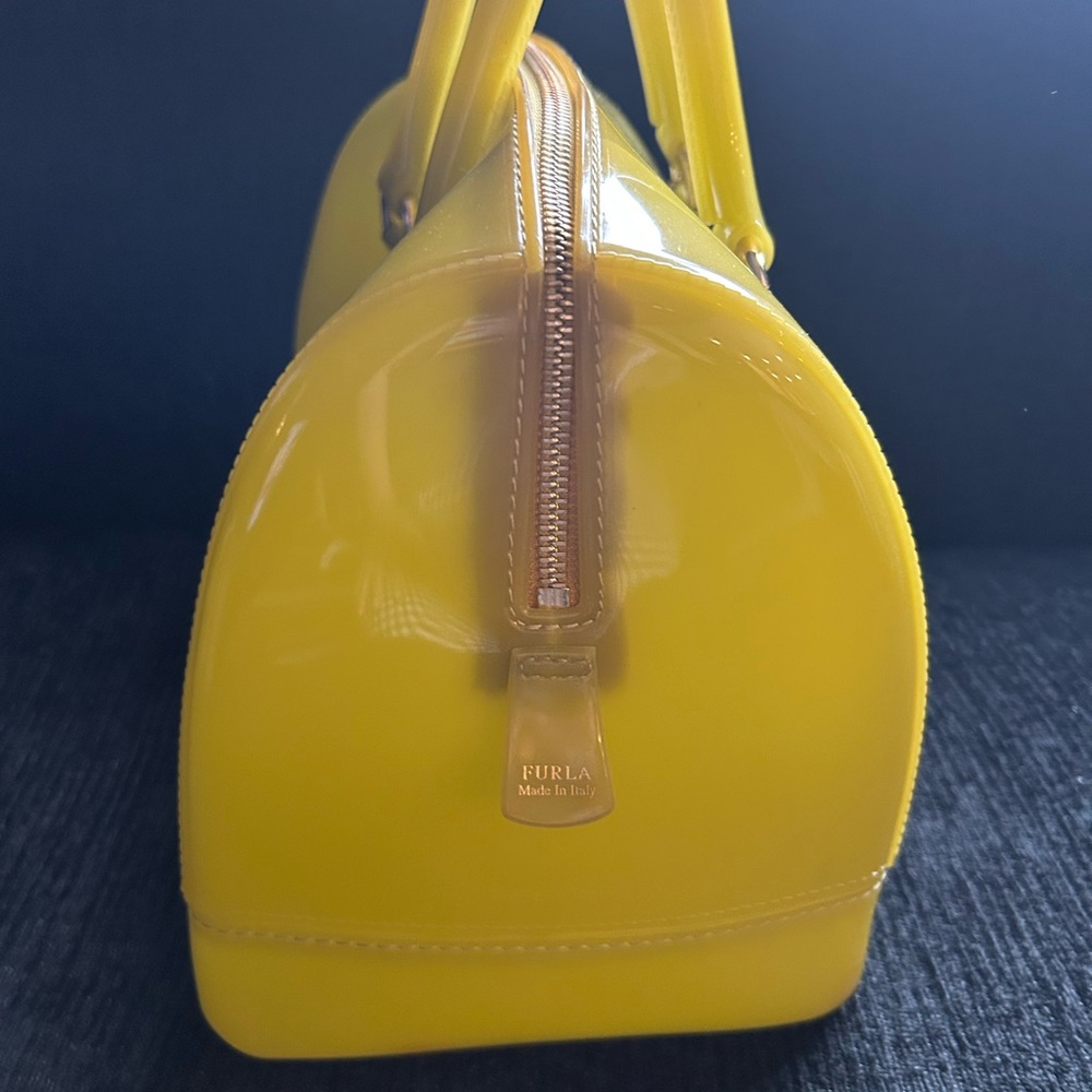 FURLA Citron Yellow Green Jelly Candy Large Satchel Bag - Picture 11 of 14